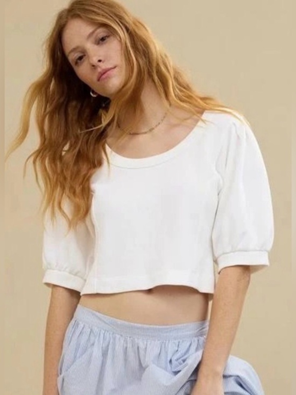 NWT Aerie “Seams Right” Short Sleeve Top | White | Large